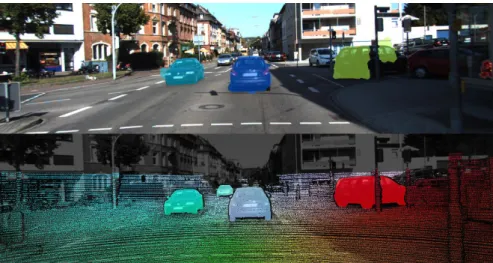 Figure 2.2 – An example of scene flow ground truth introduced in the 2015 extension to  the KITTI dataset, picture taken from [13]