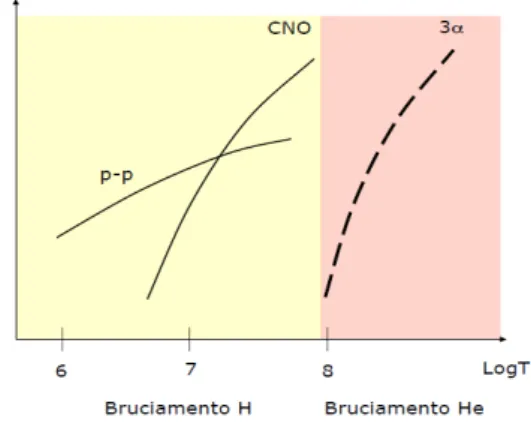 Figura 2.6: Rate energetico dei diversi processi al variare della temperatura