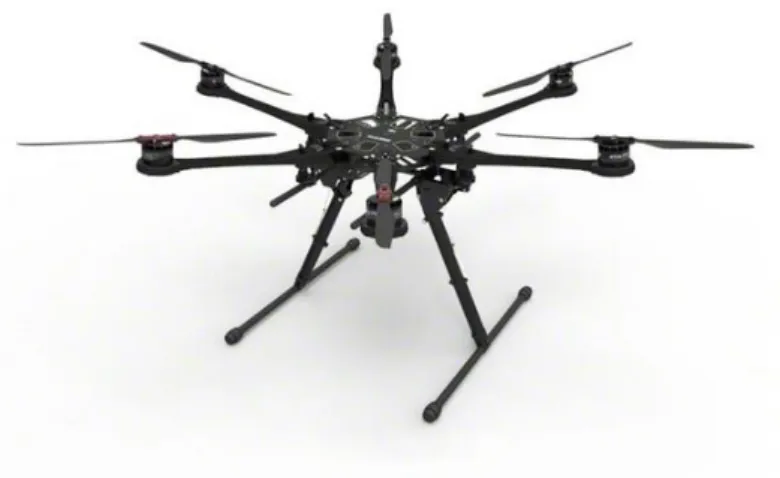 Fig. 1 – Fotografia del Drone S800 EVO progettato dalla compagnia DJI, rinomata nel settore  tecnologico