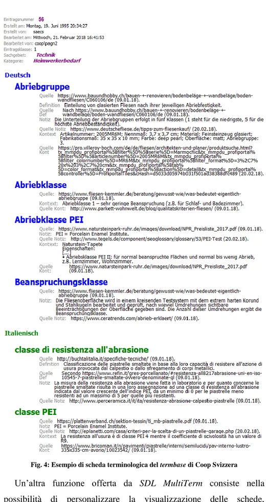 Fig. 4: Esempio di scheda terminologica del termbase di Coop Svizzera 