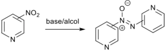 Figura 6 Riduzione di nitropiridine ad azossipiridine promossa da base in alcol