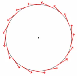 Figura 3.2: Un campo non nullo di vettori tangenti su S 1 .