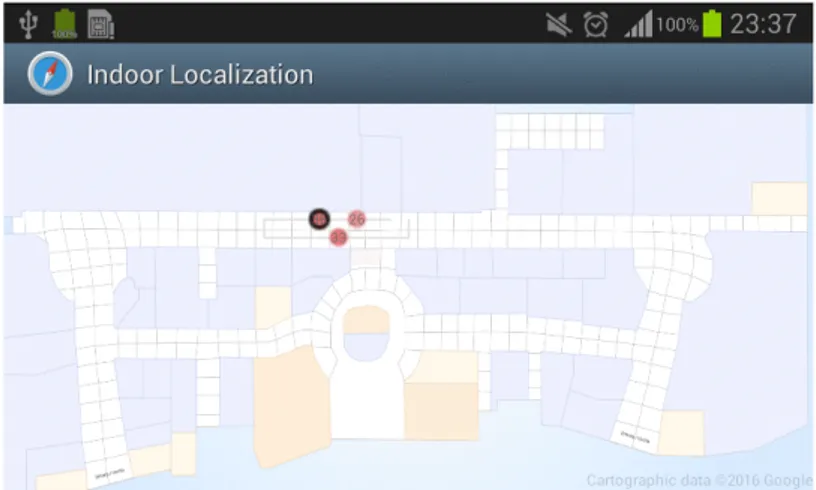 Figura 4.2: Preview in-app dell'attività di locating.