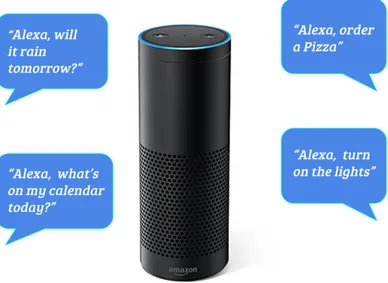 Figura 2.2: Esempi di comandi e richieste ad Alexa