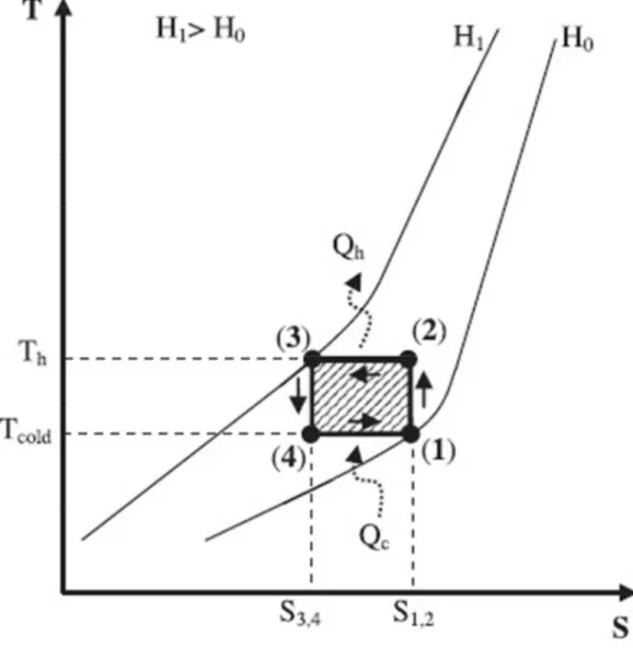 Figura 2.6: Diagramma T-S del ciclo di Carnot per un sistema MR,                                                  J