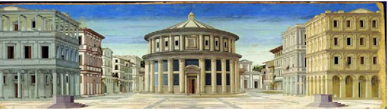 Figura 6: Pietro di Cristoforo Vannucci detto il Perugino, Consegna delle Chiavi, Cappella Sistina,  Città del Vaticano [14]
