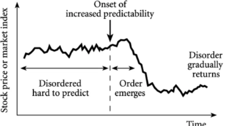 Figura 1.1: L’emergere dell’ordine nel mercato indica che ci sarà un periodo di predicibilità più alta prima del crash
