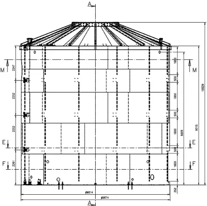 Figure 3.1: Schematic view of the XENON1T Muon Veto water tank.