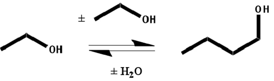 figura 1.22 Reazione di Guerbet per la sintesi di 1-butanolo da etanolo. 