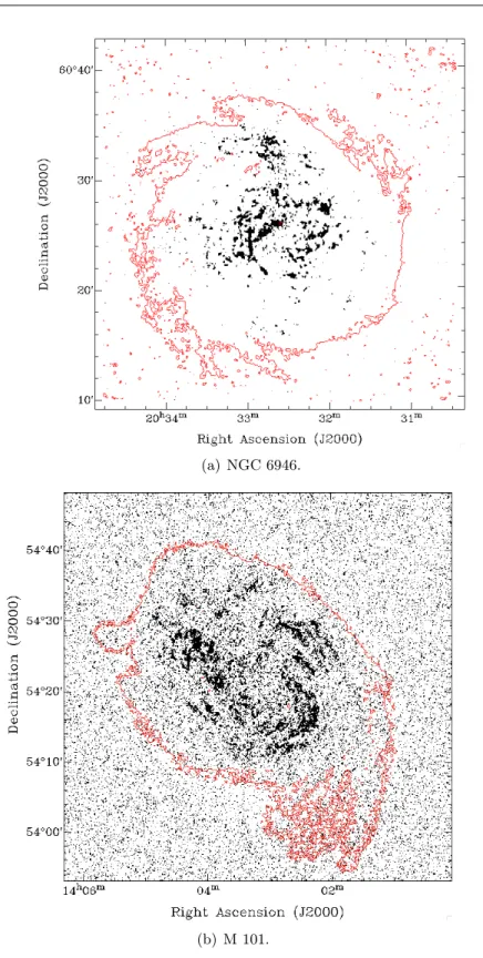 Figure 2.10: The high χ 2 maps used as masks in our study. Blank values (black) are in correspondence of the &#34;bad&#34; profiles
