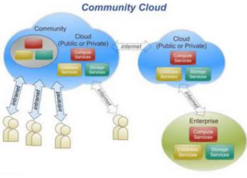 Figura 6 Modello di funzionamento di un Community Cloud 