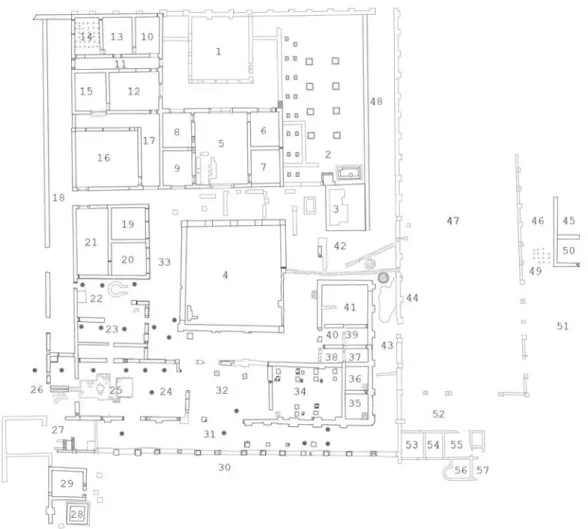 Fig. 8. Villa romana di Russi, pianta dei ritrovamenti. 