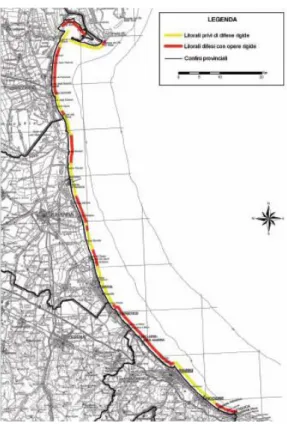 Figura  5  - Lunghezza  tratti  costieri  protetti  con  opere  di  difesa  rigida  al  2007