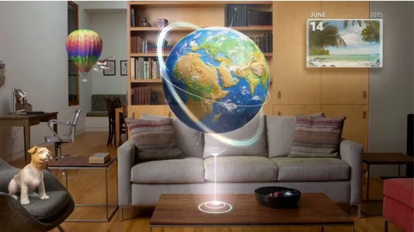 Figura 4 - Esempio di MR visualizzata tramite MS HoloLens    