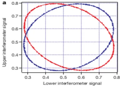 Figura 2.2: Curva di Lissajous ottenuta plottando i segnali di output degli interferometri l’uno in funzione dell’altr