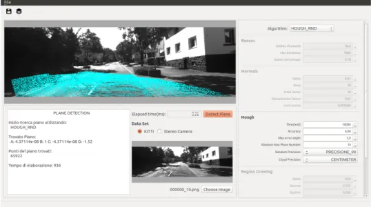 Figura 5.1: Schermata principale del programma PlaneDetection.