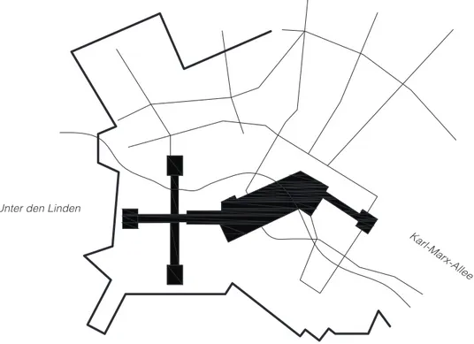 diagramma e concept dell’asse centrale dello Stadtzentrum.