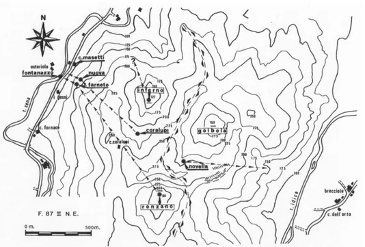 Fig. 3: rete idrologica ipogea disegnata da R. Casali nel 1972 