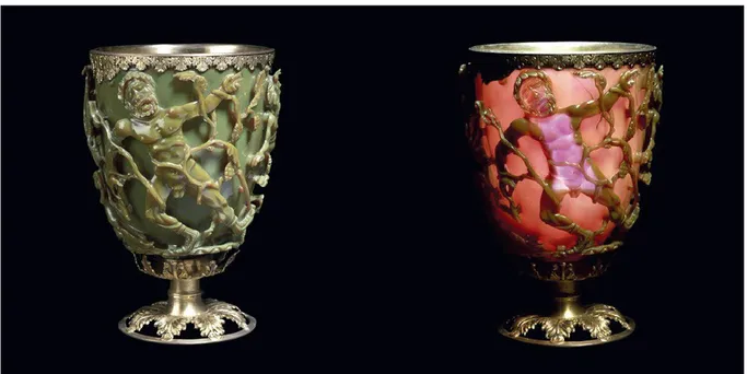 Figura 3.1 – La coppa di Licurgo è un manufatto in vetro dicroico risalente all’epoca romana