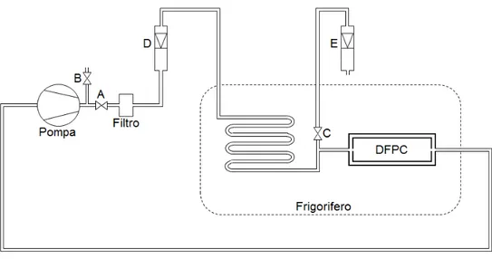 Figura 4.7: Il circuito pneumatico in cui `e inserita la camera DFPC.