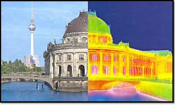 Fig. 50 - Accostamento tra immagine a colori e immagine termica del Bode Museum di Berlino