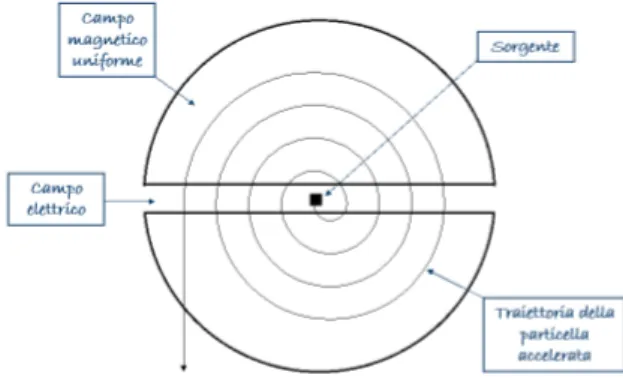 Figura 5 - Schema di un ciclotrone 