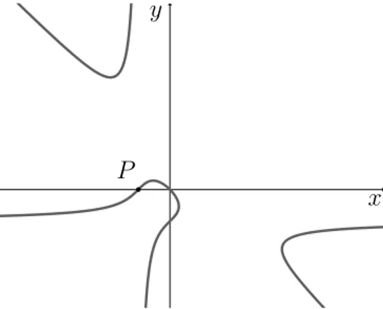 Figura 1.2. Rappresentazione dei punti reali di C in coordinate non omogenee x = x x 1