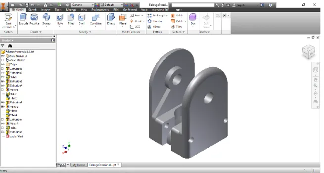 Figura 2.1: Esempio di file di creazione di una parte in Autodesk Inventor 