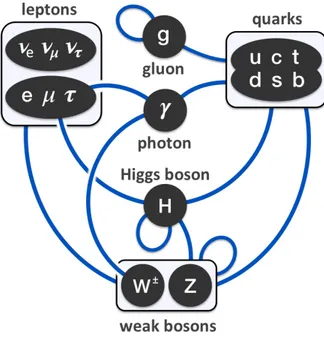 Figure 2.2: Interactions between the Standard Model particles.