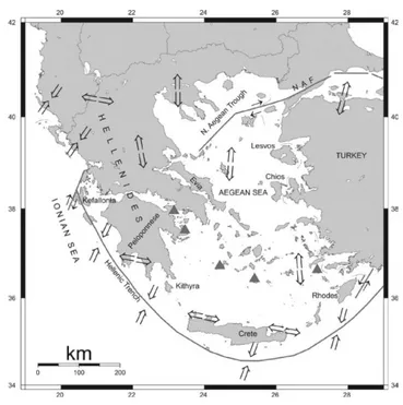 Figura 1.4: Arco Ellenico, Mar Egeo, coste greche circostanti e Turchia occidentale 