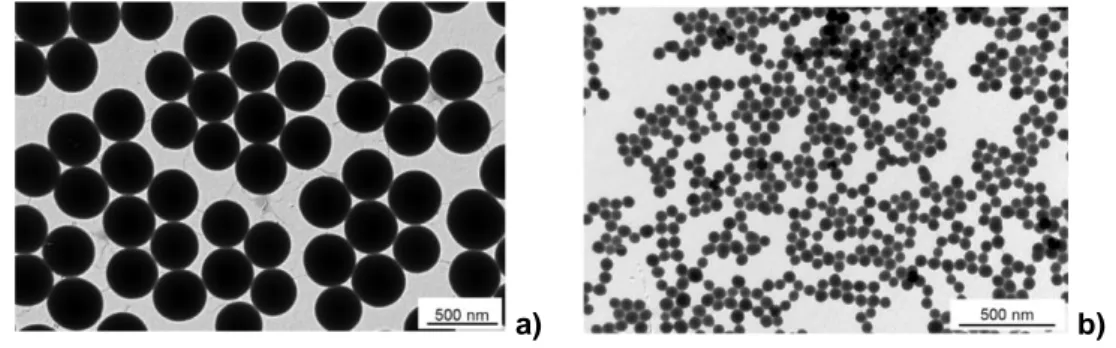 Figura 4 – Immagini TEM dei campioni bare-SiO 2 -a/b di nanoparticelle di silice non  funzionalizzata