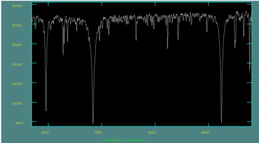 Figure 3.2: Zoom around the CaII triplet region.