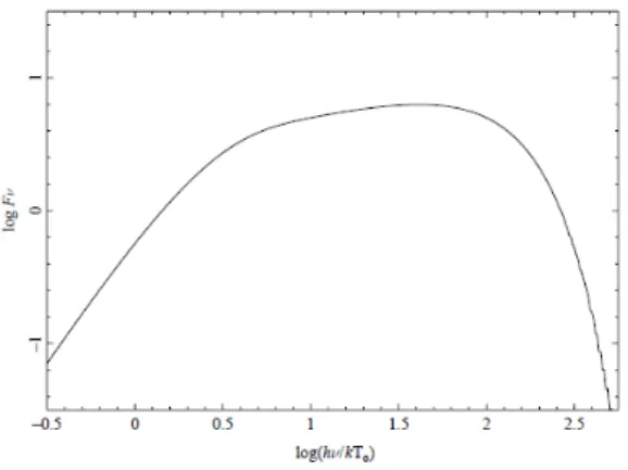 Figura 4.3: Spettro di un disco otticamente spesso, per r out = 500r ∗