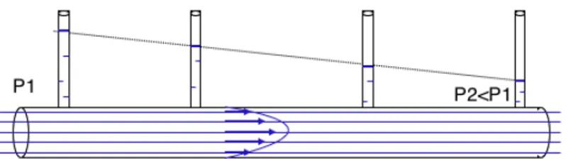 Figura 1.14: Fluido all’interno di un condotto cilindrico e profilo parabolico delle velocità di scorrimento.