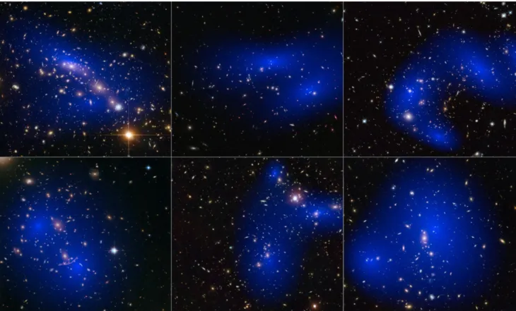 Figura 1.3 Ammassi di galassie in fase di merging  