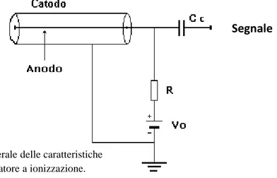 Figura 1.2: Schema generale delle caratteristiche  di costruzione di un rivelatore a ionizzazione