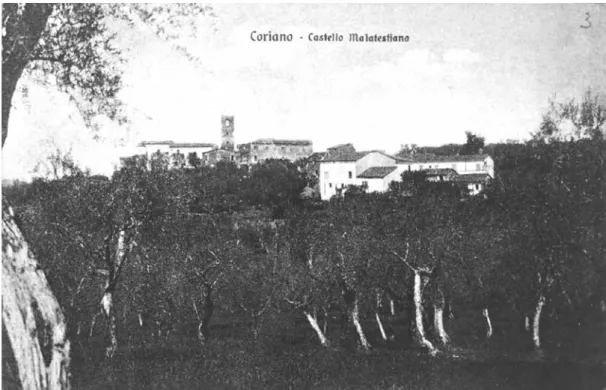 Fig. 11 Cartolina fine ‘800-inizi ‘900: sulla destra si nota il tetto della costruzione presente sul torrione, foto di  BCC, collezione Santolini.