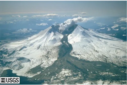 Figure 1.3: Lahar formed after 1982 Mount St. Helens eruption in Washington state as an example of shallow and rapid landslides