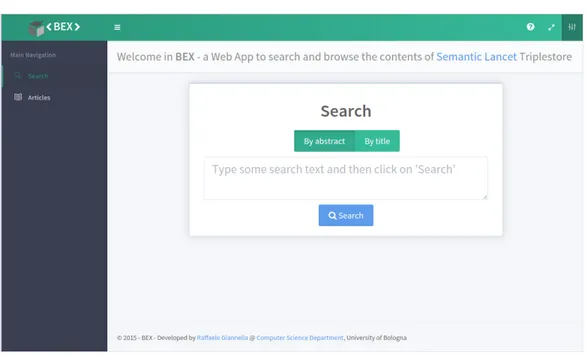 Figura 3.4: Homepage dell’applicazione con navbar e sidebar