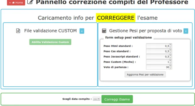 Figura 2.4: Interfaccia pannello di correzione