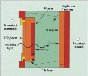 Figura 1.4: Struttura a strati di un fotodiodo a valanga.