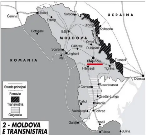 Figura 1. Moldova e Transnistria. Fonte:Limes 
