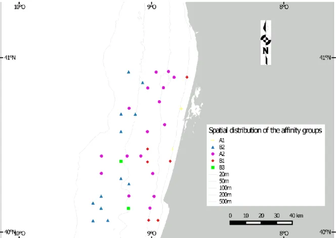Figure 3.1c Spatial distribution of the affinity groups in the study area. 
