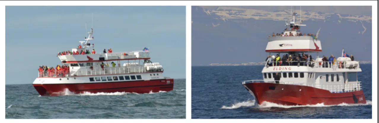 Fig.  12  Vessels used for whale-watching tours in Faxaflói bay (Reykjavík). On the left: Hafsúlan; on the  right: Elding 