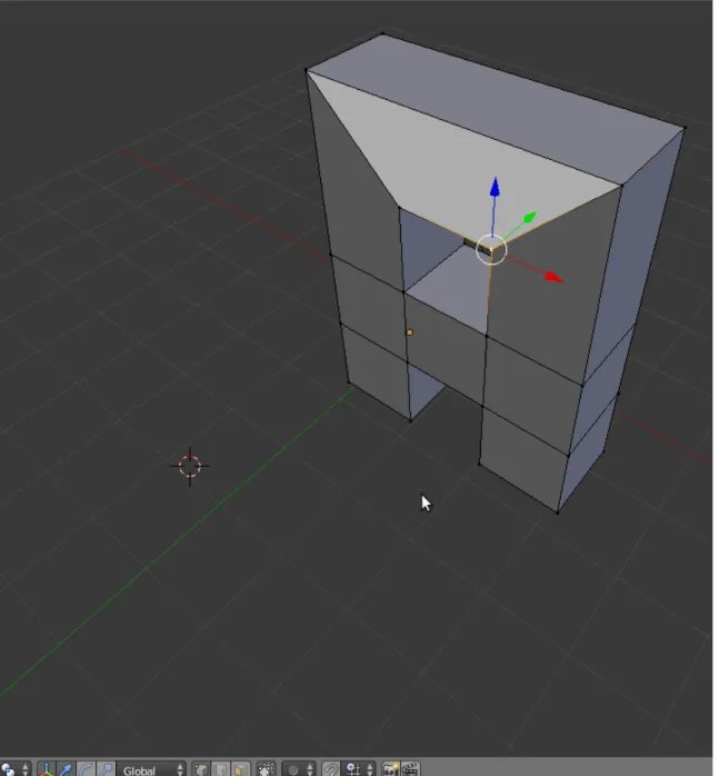 Figura 2.8: Modalit` a Edit Mode di Blender