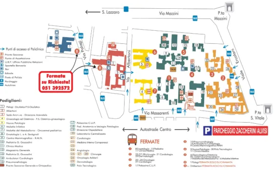 Figura 2.1: Mappa dell’area ospedaliera del Policlinico