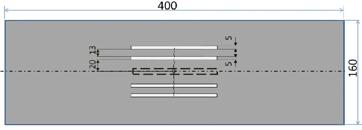 Fig. IV-IX Specimen A: Residual Stress Configuration – 5 mm Stripes