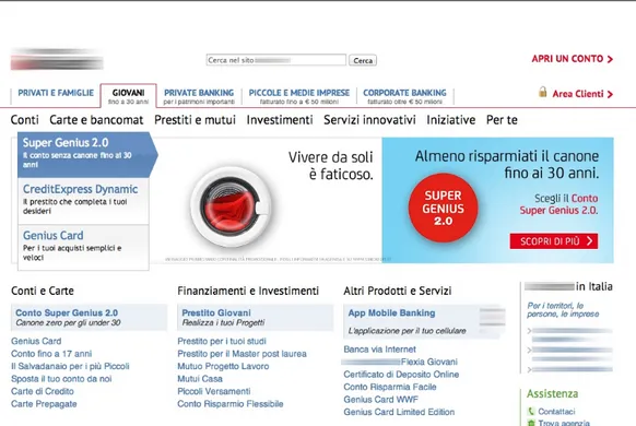 Figura 2.5: Schermata N°2 del Sistema dedicato ai Non Clienti della Banca Invece per quanto riguarda il sistema che tratta i clienti delle banca  abbia-mo diverse caratteristiche, l’interfaccia grafica è totalmente diversa, si basa principalmente sull’atti