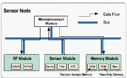 Figura 2.2: Architettura di un nodo sensore Architettura di un nodo sensore