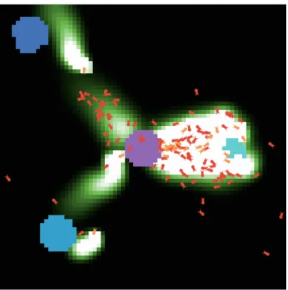 Figure 2.1: Ant colony simulation - NetLogo world representation Wilensky [1997].